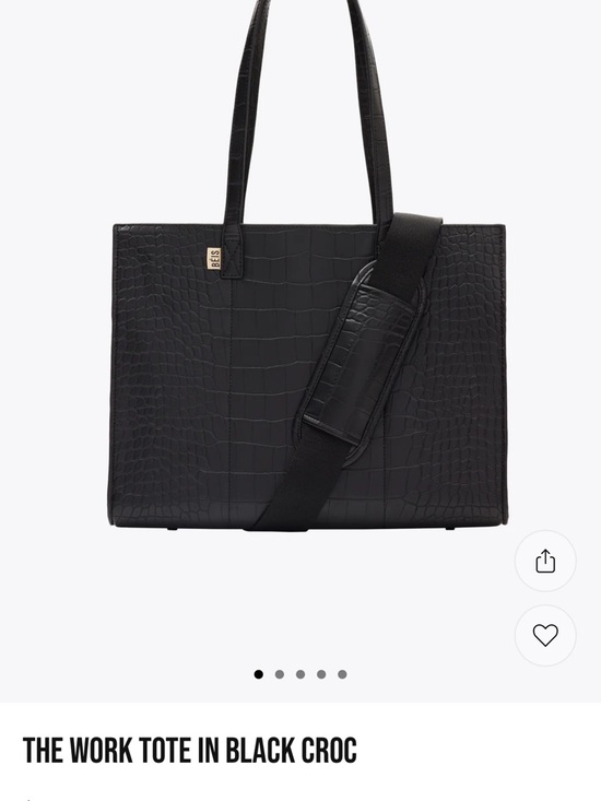 BEIS Handbags - BEIS Black Croc Work Tote